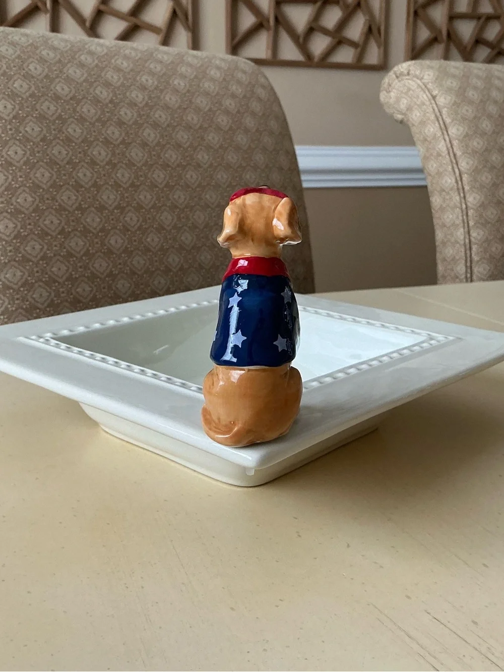 Patriotic Puppy Dog With Sunglasses Platter Decoration 🇺🇸